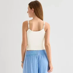 Arizona Womens Juniors Scoop Neck Sleeveless Tank Top