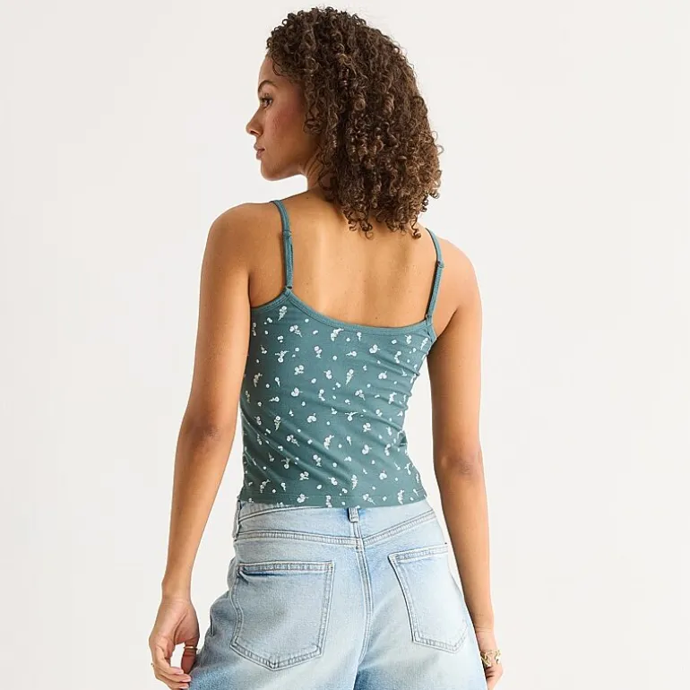 Arizona Womens Juniors Scoop Neck Sleeveless Tank Top