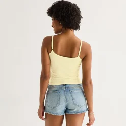 Arizona Womens Juniors Scoop Neck Sleeveless Tank Top