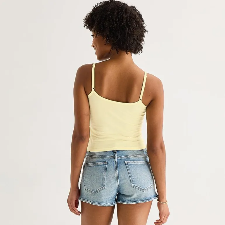 Arizona Womens Juniors Scoop Neck Sleeveless Tank Top