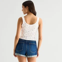 Arizona Womens Juniors Scoop Neck Sleeveless Tank Top