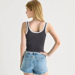 Arizona Womens Juniors Scoop Neck Sleeveless Tank Top