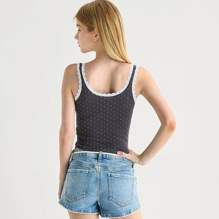 Arizona Womens Juniors Scoop Neck Sleeveless Tank Top