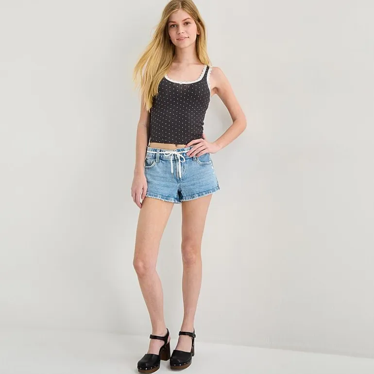 Arizona Womens Juniors Scoop Neck Sleeveless Tank Top
