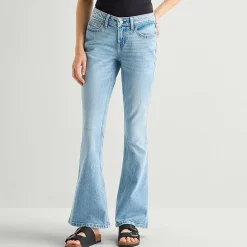 Arizona Womens Juniors Short Low Rise Bootcut Jean