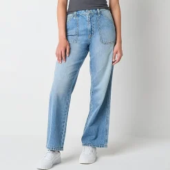 Arizona Womens Juniors Short Highest Rise Straight Leg Jean