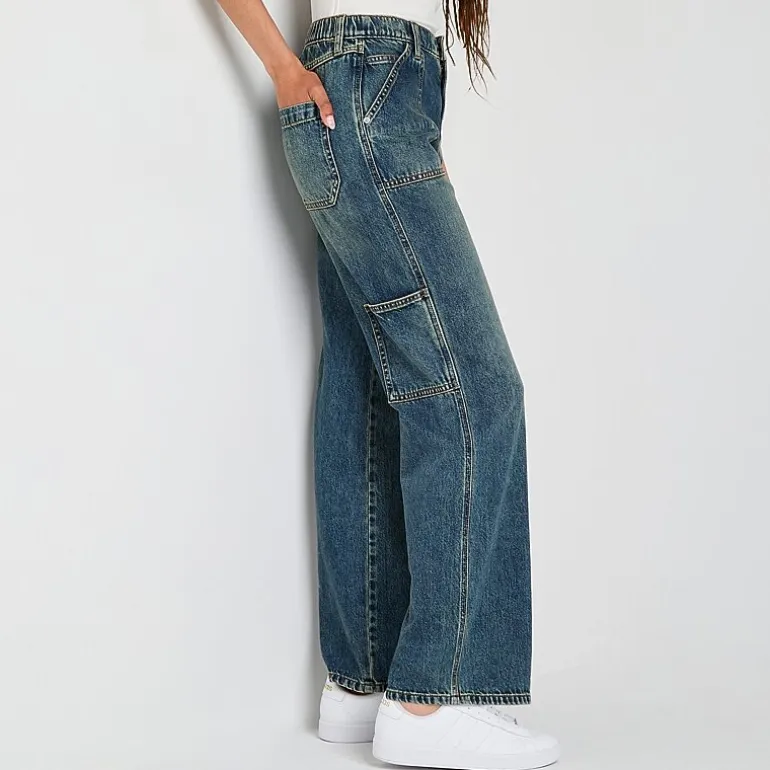 Arizona Womens Juniors Short Highest Rise Straight Leg Jean