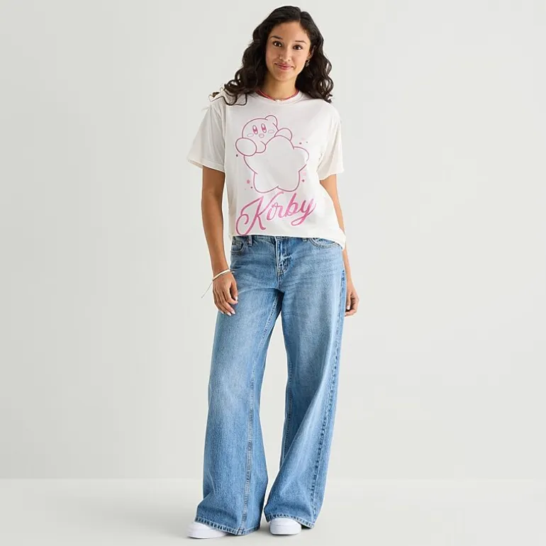 Arizona Womens Juniors Short Low Rise Baggy Fit Jean