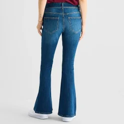 Arizona Womens Juniors Short Low Rise Flare Leg Jean