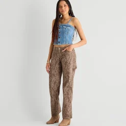 Arizona Womens Juniors Short Low Rise Straight Leg Jean