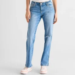 Arizona Womens Juniors Short Low Rise Straight Leg Jean