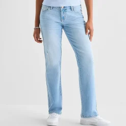 Arizona Womens Juniors Short Low Rise Straight Leg Jean