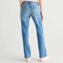 Arizona Womens Juniors Short Low Rise Straight Leg Jean