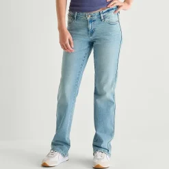 Arizona Womens Juniors Short Low Rise Straight Leg Jean