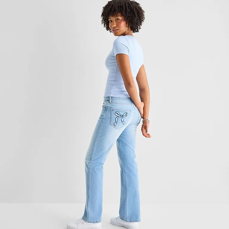 Arizona Womens Juniors Short Low Rise Straight Leg Jean