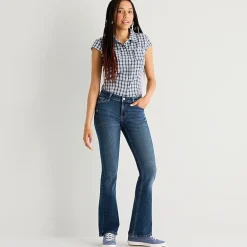 Arizona Womens Juniors Short Low Rise Bootcut Jean