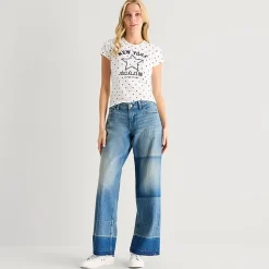 Arizona Womens Juniors Short Low Rise Baggy Fit Jean