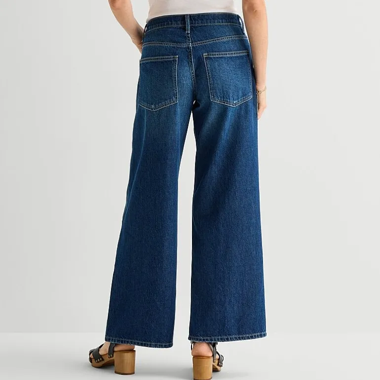 Arizona Womens Juniors Short Low Rise Baggy Fit Jean