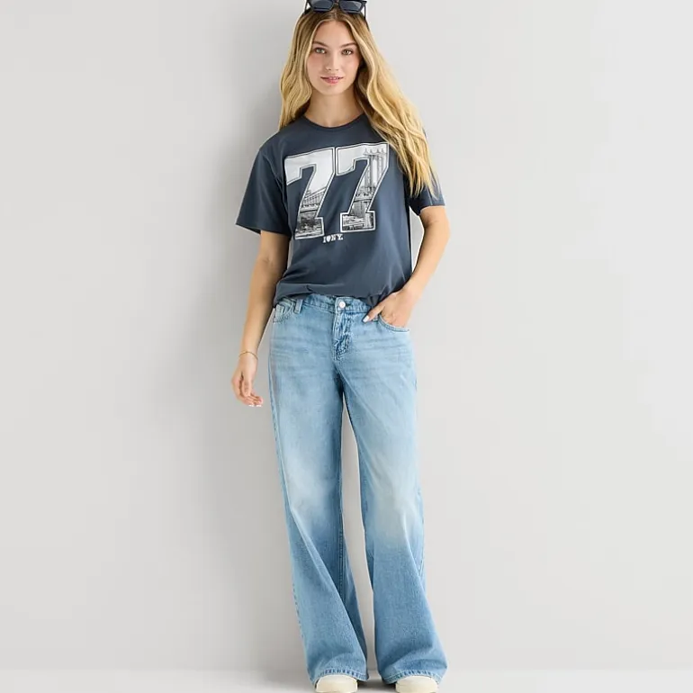 Arizona Womens Juniors Short Low Rise Baggy Fit Jean
