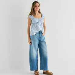 Arizona Womens Juniors Short Low Rise Bootcut Jean