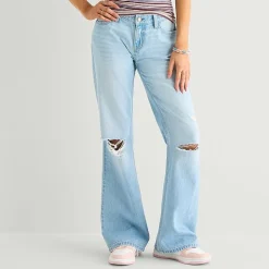 Arizona Womens Juniors Short Low Rise Bootcut Jean