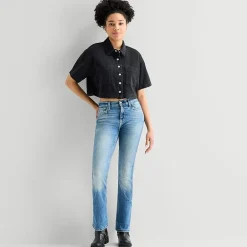 Arizona Womens Juniors Short Sleeve Regular Fit Button-Down Shirt