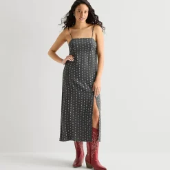 Arizona Womens Juniors Sleeveless Floral Midi Slip Dress