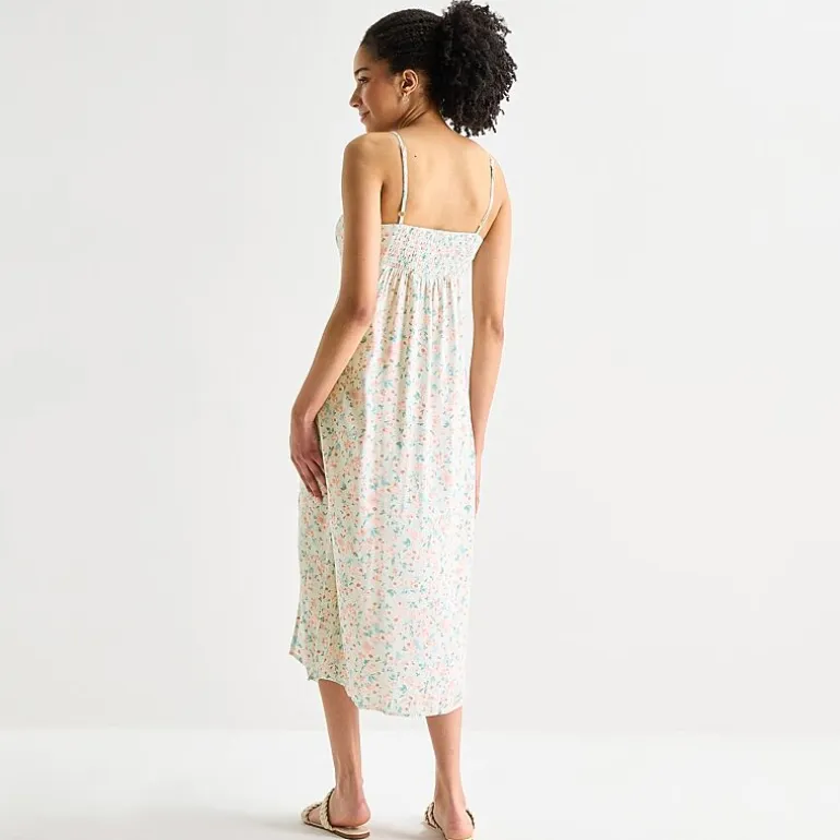 Arizona Womens Juniors Sleeveless Floral Midi Slip Dress
