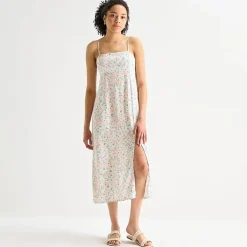 Arizona Womens Juniors Sleeveless Floral Midi Slip Dress