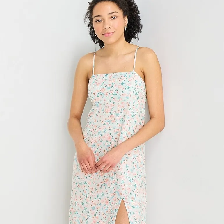 Arizona Womens Juniors Sleeveless Floral Midi Slip Dress