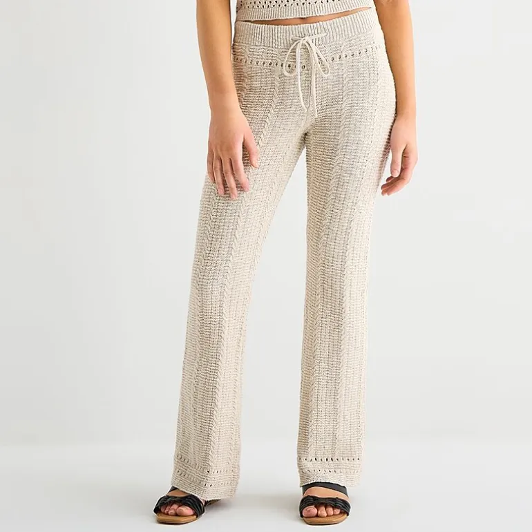 Arizona Womens Juniors Straight Low Rise Pull-On Pant