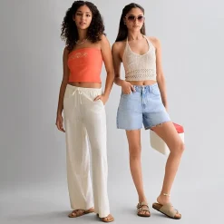 Arizona Womens Juniors Straight Low Rise Drawstring Pant