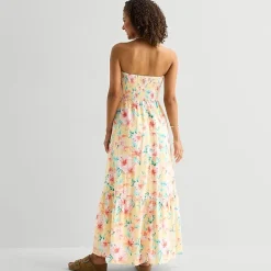 Arizona Womens Juniors Straight Neck Sleeveless Maxi Dress