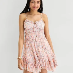 Arizona Womens Juniors Sweetheart Neck Sleeveless Sundress