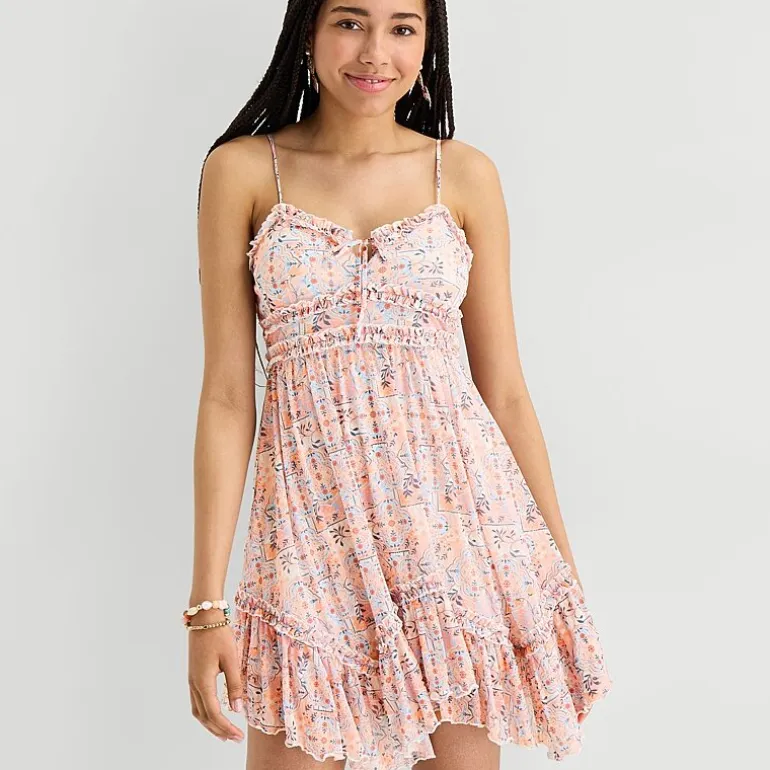Arizona Womens Juniors Sweetheart Neck Sleeveless Sundress