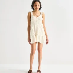 Arizona Womens Juniors Sweetheart Neck Sleeveless Babydoll Dress