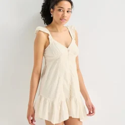 Arizona Womens Juniors Sweetheart Neck Sleeveless Babydoll Dress