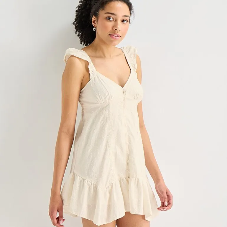 Arizona Womens Juniors Sweetheart Neck Sleeveless Babydoll Dress