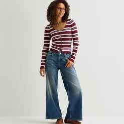 Arizona Womens Juniors V Neck Long Sleeve Button Cardigan