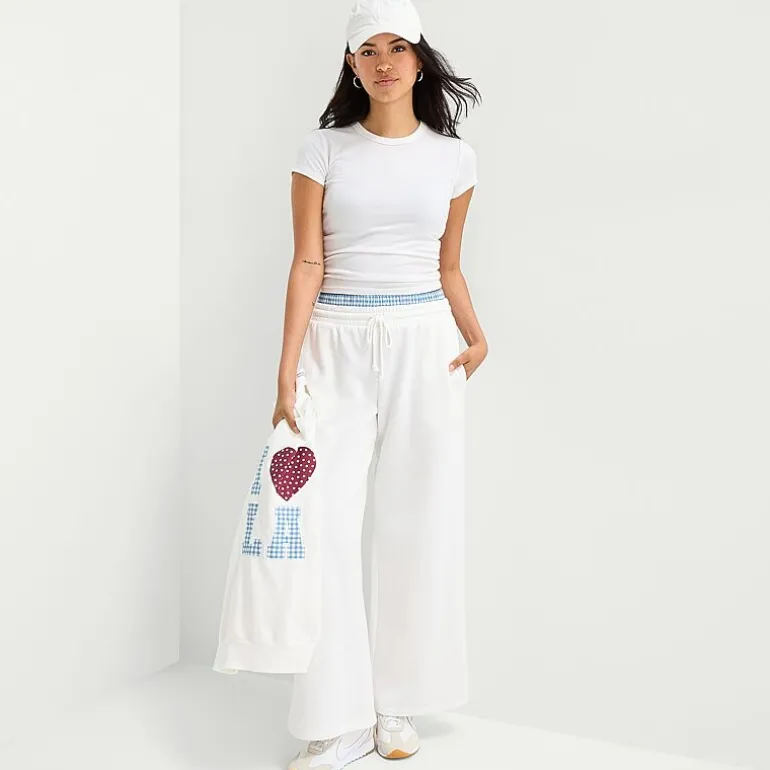 Arizona Womens Juniors Wide Leg Mid Rise Sweatpant