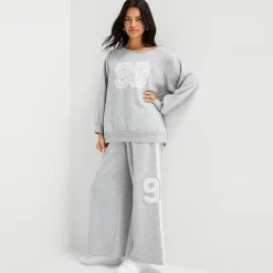 Arizona Womens Juniors Wide Leg Mid Rise Sweatpant