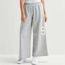 Arizona Womens Juniors Wide Leg Mid Rise Sweatpant