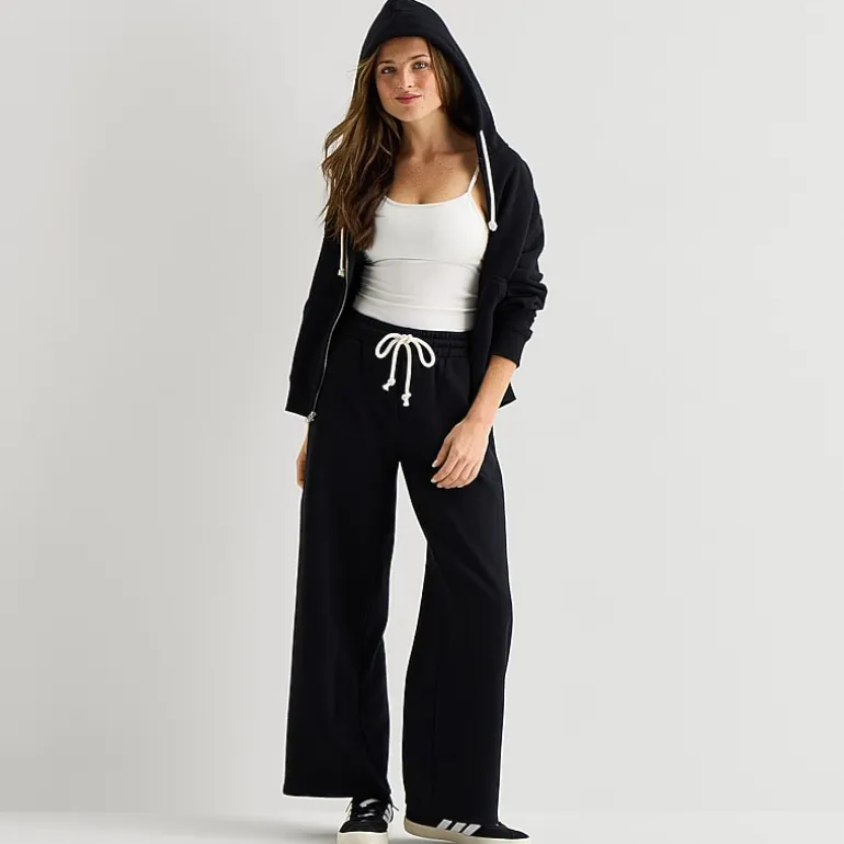 Arizona Womens Juniors Wide Leg Fleece Sweatpant