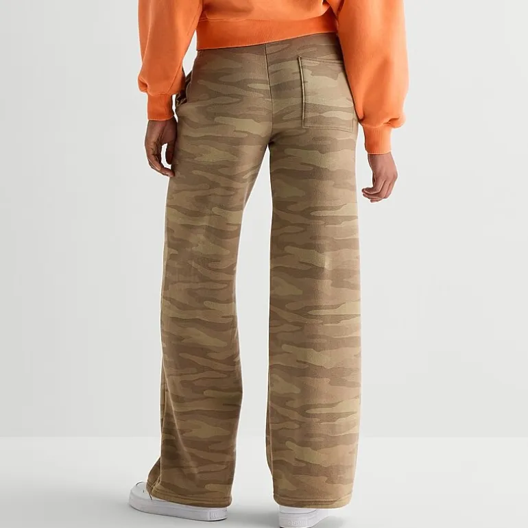 Arizona Womens Juniors Wide Leg Fleece Sweatpant