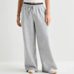 Arizona Womens Juniors Wide Leg Mid Rise Fleece Sweatpant