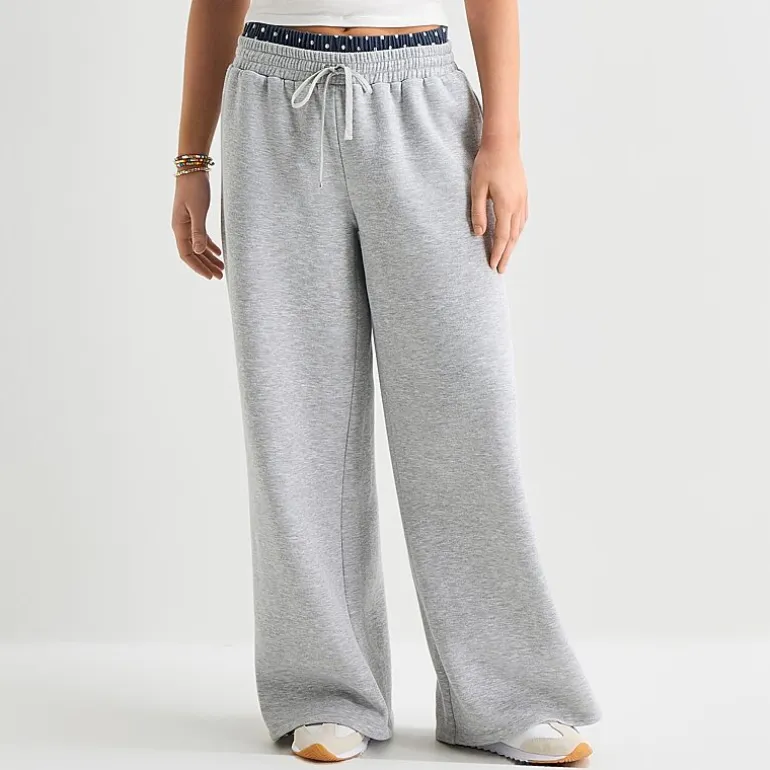 Arizona Womens Juniors Wide Leg Mid Rise Sweatpant