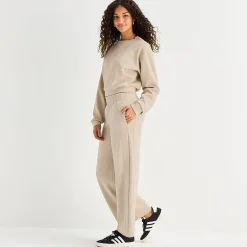 Arizona Womens Juniors Wide Leg Mid Rise Sweatpant