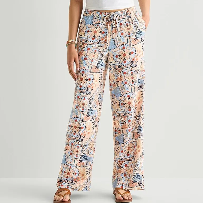 Arizona Womens Juniors Wide Leg Pull-On Pant