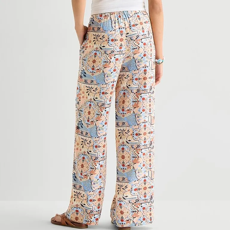 Arizona Womens Juniors Wide Leg Pull-On Pant