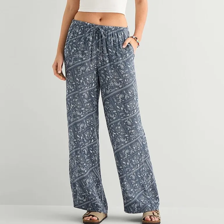 Arizona Womens Juniors Wide Leg Pull-On Pant